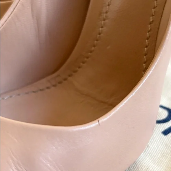 Louis Vuitton Women's Beige Heels with Silver Tips - Picture 3 of 9